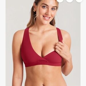 Momanda red racer back crossover nursing bra